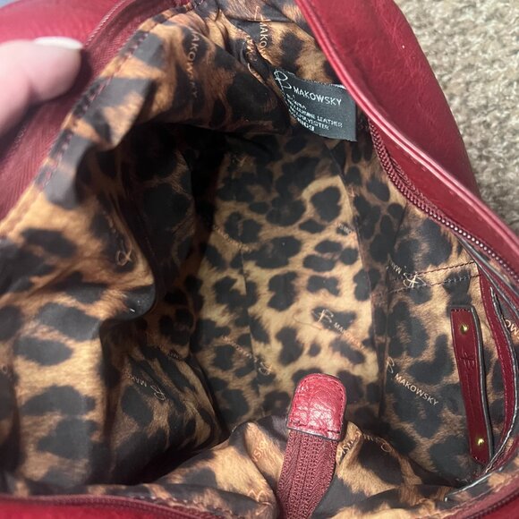 B. Makowsky Red Leather Hobo Bag - Picture 15 of 15